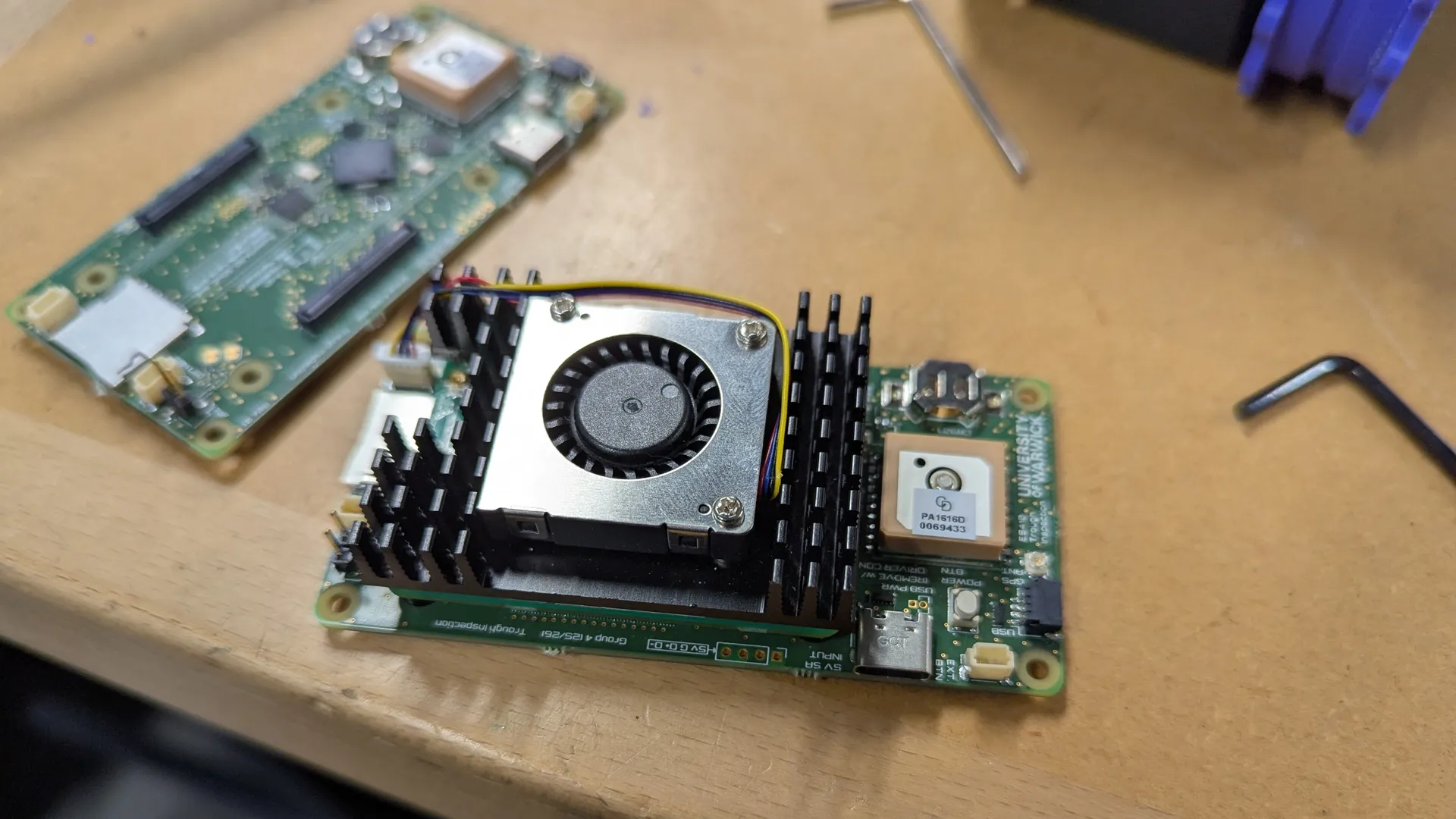 The PCBs with Raspberry Pi CM5 installed