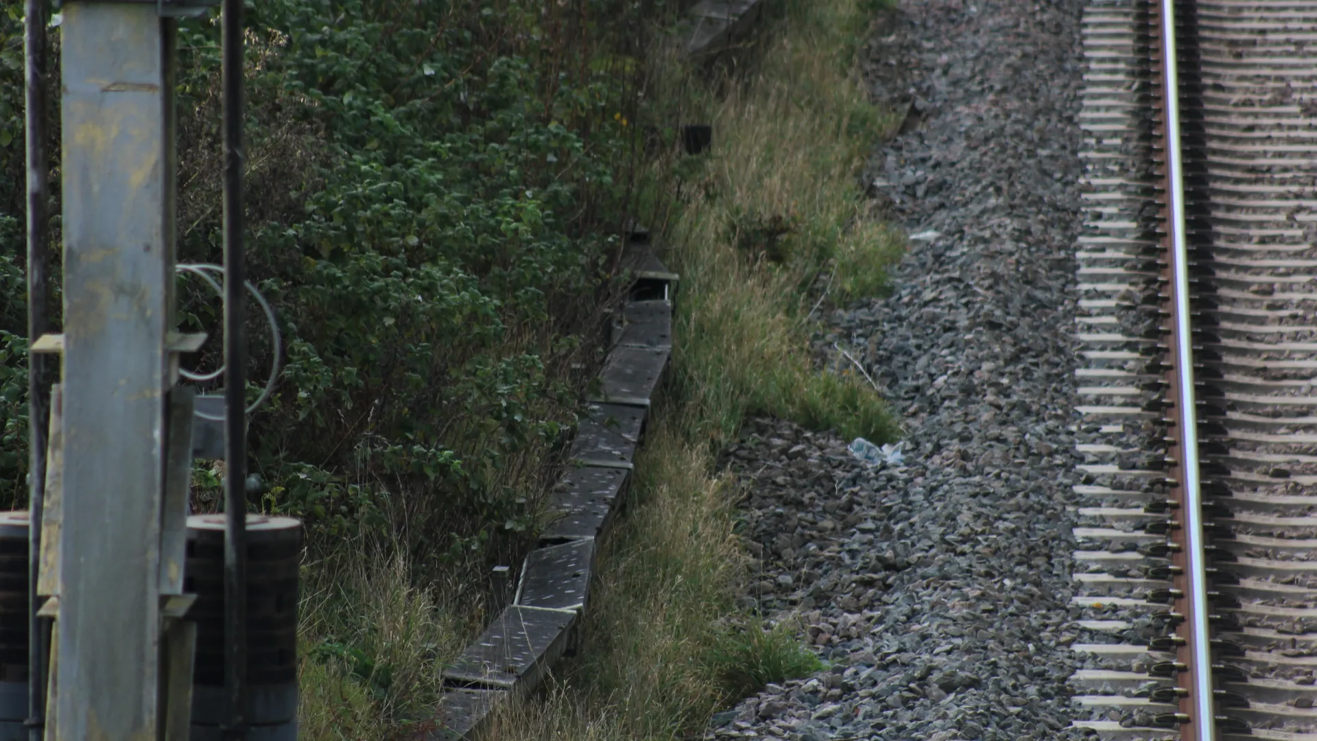 Damaged cable troughs