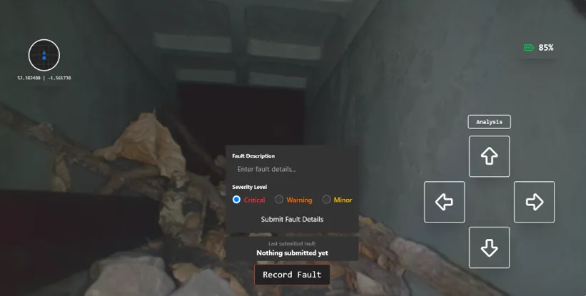 Web interface for controlling the robot